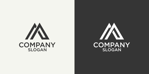 letter a simple abstract monogram logo design vector