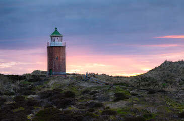 Lighthouse Rotes Kliff at sunset