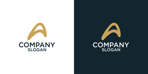 letter a simple abstract monogram logo design vector