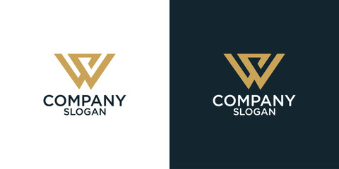 initial w abstract logo vector design