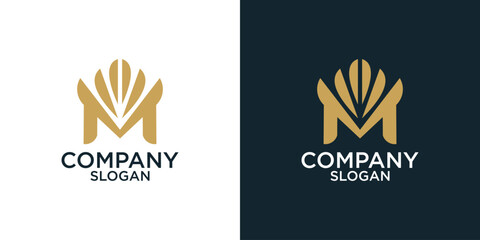 initial m abstract monogram logo vector design