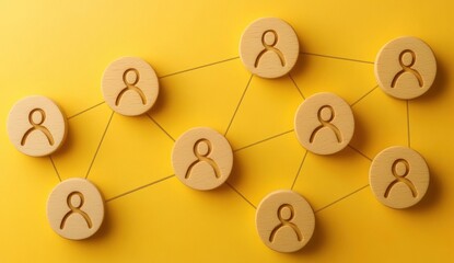 An icon for the customer focus group was shown on a wooden block, linked to human icons, as well as a concept for the data exchanges, data development, and customer service