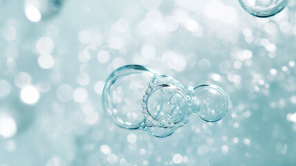 Abstract background with blue bubbles of water