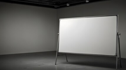 Empty Blank Classroom Educational Whiteboard with easel