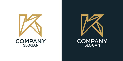 abstract initial k logo vector design