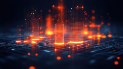 Fototapeta premium Urban planners utilize a digital twin to enhance city infrastructure with real-time data analysis in a dynamic future landscape. Generative AI