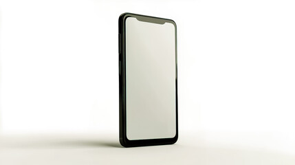 The phone's screen is completely white, set against an all-white background.
