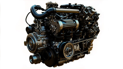 Fototapeta premium Car engine isolated on a white background.