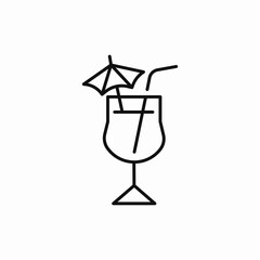 summer cocktail icon sign vector