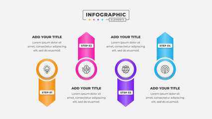 Vector 4 steps business process infographic design template