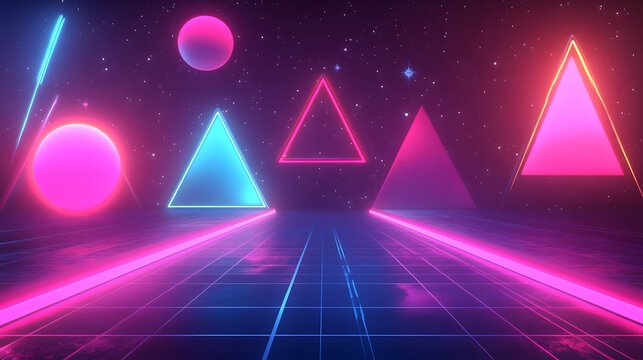 Retro Neon Marketing Background