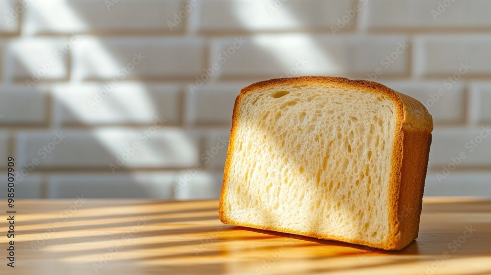 Sticker A close up of a slice of bread on top of the table, AI