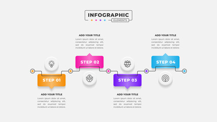 Vector 4 steps business process infographic design template