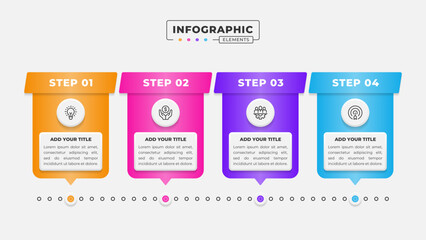 Vector 4 steps business process infographic design template
