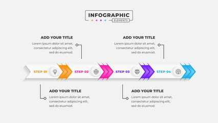 Vector 4 steps business process infographic design template