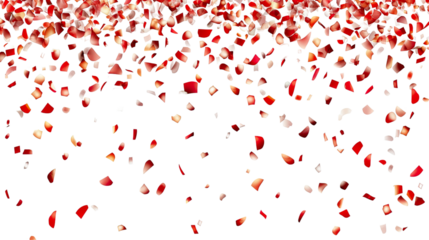 Colorful confetti splash on a white background, creating a vibrant and festive pattern perfect for celebrations and decorations