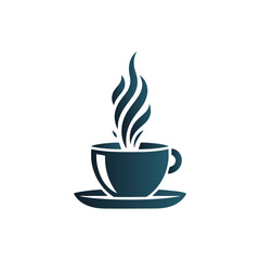 Minimalist Coffee Cup Icon with Rising Steam