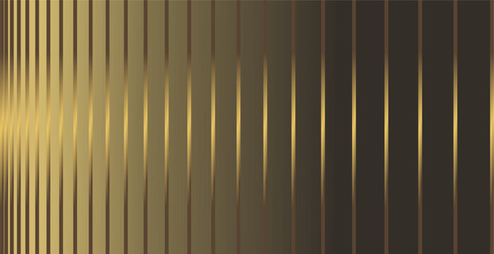 The composition of vertical lines with gold gradient colors arranged repeatedly gives the impression of being dashing and strong, an optical illusion, luxurious and expensive