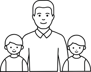 Happy Child with Parent Vector Art for Creative Kids Coloring Fun
