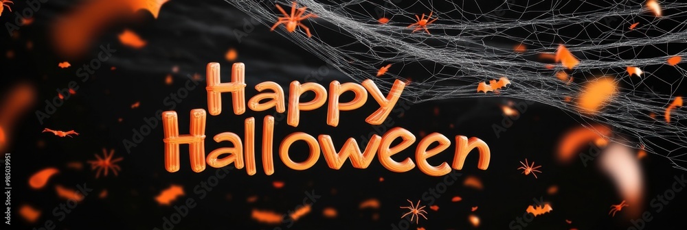 Wall mural 3d orange text 
