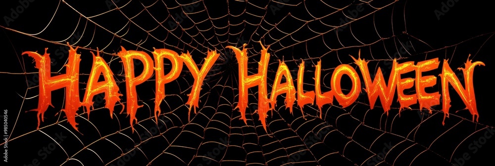 Wall mural 3d orange text 