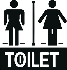 Monochrome Cosmonaut Men And Women Restroom Logo Icon For Emblems, Badges And Levels Vector Illustration