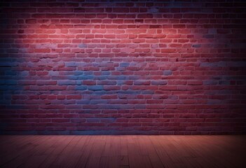 A weathered brick wall under vibrant Red and Yellow lighting during a sunset, creating a warm yet moody background., deep teal and light grey color scheme, volumetric lighting,dimensional 3D illuminat
