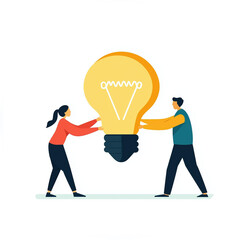 Intellectual Property Dispute: Authors And Business People Tug-Of-War Over Idea Bulb With Trademark Sign In  Illustration Illustrating Copyright Conflict And Protection