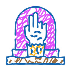 zombie fear doodle icon sketch vector. zombie fear sign. isolated symbol illustration