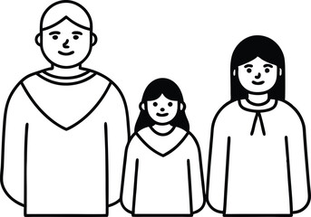 Colorful Indian Family Celebration Vector Drawing for Kids to Enjoy
