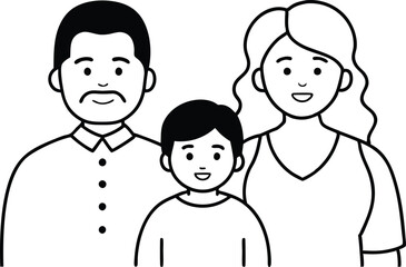 Embracing Family Love Parents and Child Vector Illustration of Affection
