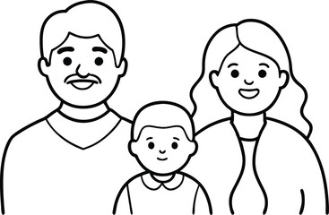 Family Togetherness Parents with Child Vector Art for Shared Joy
