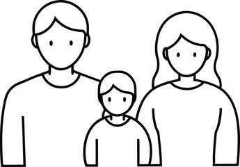 Child and Family Smiles Vector Art for Engaging Coloring Pages
