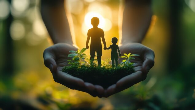 A symbolic image of a person holding an inner child figure, illustrating the concept of IFS therapy and emotional healing from childhood trauma.