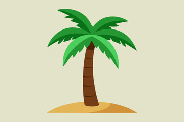 Coconut palm tree icon, simple style palm tree silhouette.