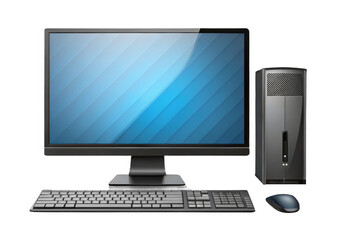 Fototapeta premium Computer set on transparent background.
