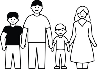 Family Bonding in Inclusive Activities Vector Illustration for Kids
