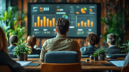 Audience of diverse people listen intently to a presentation.