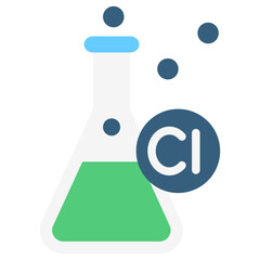 Chlorine Gas multi color icon, use for UI, UX, app and web development, digital or print. for industry, education, science.