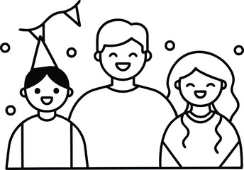 Family Festival Fun Together Vector Art Perfect for Celebration Scenes
