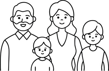 Happy Kids in a Joint Family Vector Illustration for Young Ones
