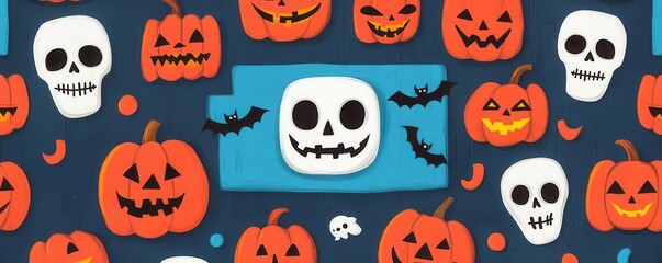 Obraz premium Halloween-themed jazz posters plastered on walls around the Montreal Jazz Festival close up - Spooky promotions for a musical night - vibrant - Overlay - City wall backdrop