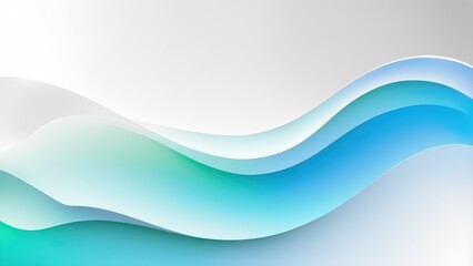 Fototapeta premium Abstract waves in shades of blue and green create a soothing, modern design.