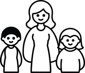 Fototapeta premium Embracing Diversity Child with Two Moms Vector Illustration for Children 