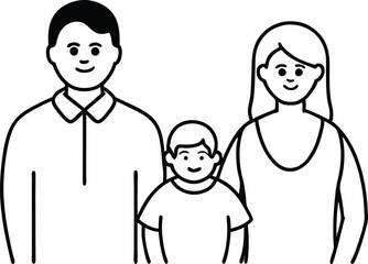 Cherished Memories Child with Parents Vector Illustration for Family Fun
