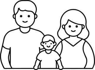 Loving Family Moments Child with Parents Vector Illustration for Kids
