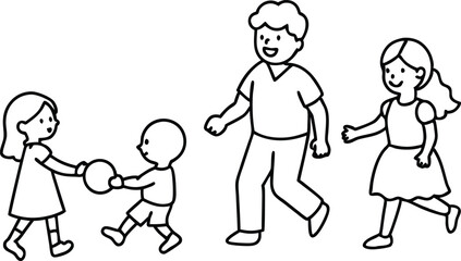 Diverse Caregivers Supporting Child Vector Art Family Friends Connection
