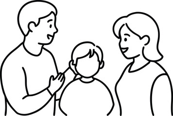 Understanding Together Child with Hearing Impaired Parents Vector Image
