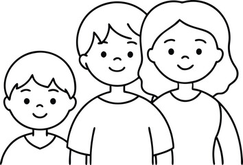 Embracing Family Love Child with Adoptive Siblings Vector Illustration
