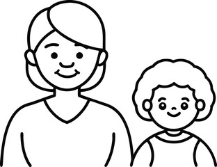 Heartwarming Child Living with Grandmother Vector Illustration for Kids
